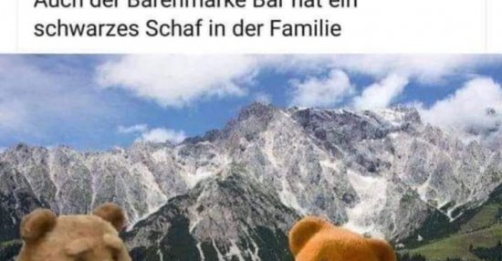 Auch der Bärenmarke Bär hat ein schwarzes Schaf in der Familie