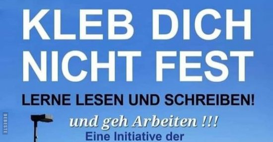 Kleb Dich Nicht Fest Lerne Lesen Und Schreiben
