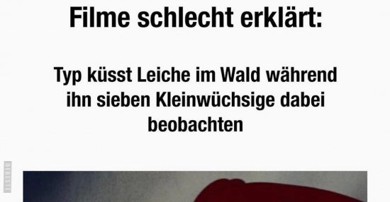 Filme schlecht erklärt Typ küsst Leiche im Wald.. Lustige Bilder