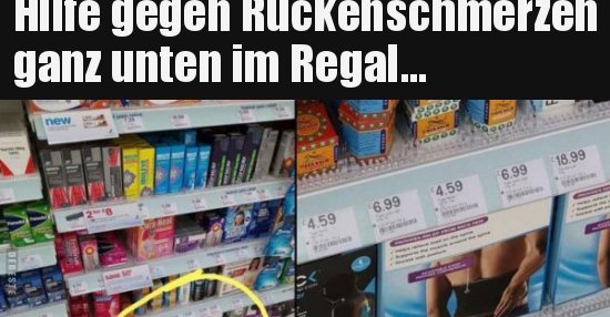 Hilfe Gegen Ruckenschmerzen Ganz Unten Im Regal Lustige Bilder Spruche Witze Echt Lustig