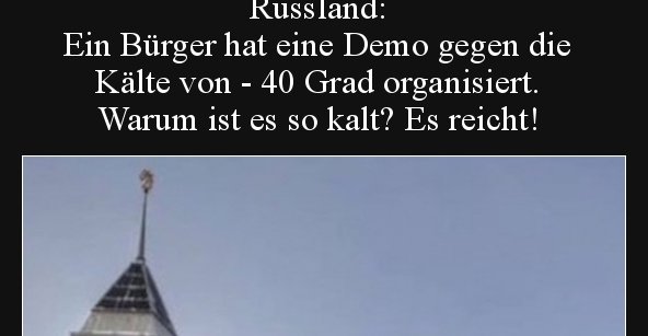 Russland Ein Bürger hat eine Demo gegen die Kälte von 40.. Lustige