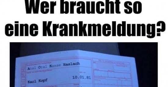Stilvolle Braucht Man Fr Einen Tag Eine Krankmeldung Fotos
