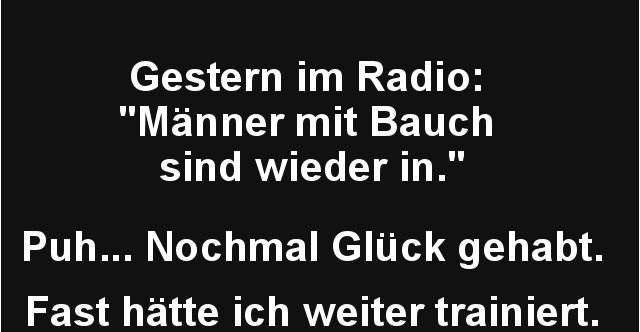 Gestern im Radio 'Männer mit Bauch sind wieder in