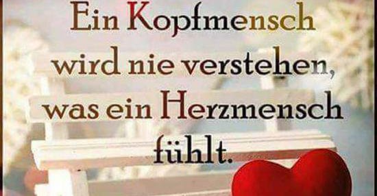 Ein Kopfmensch wird nie verstehen was ein Herzmensch fühlt.. Lustige