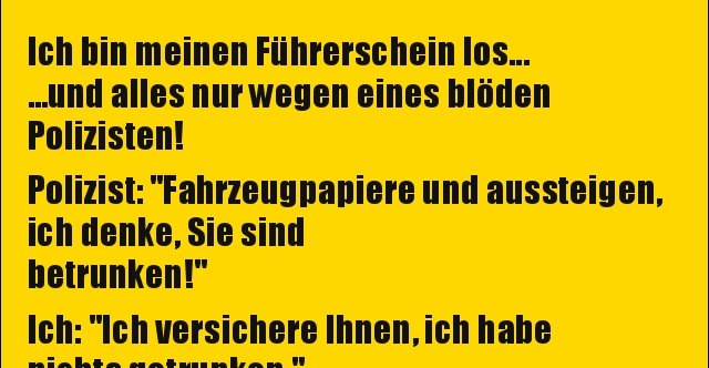 Ich bin meinen Führerschein los...und alles nur wegen.. Lustige