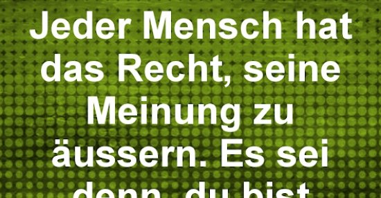 Jeder Mensch hat das Recht, seine Meinung zu äussern.. Lustige Bilder
