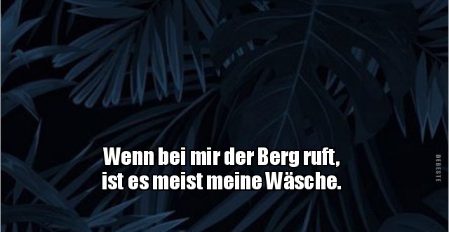 Wenn bei mir der Berg ruft, ist es meist meine Wäsche... Lustige