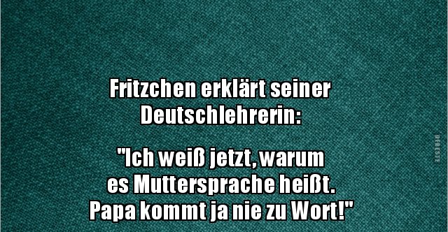Fritzchen erklärt seiner Deutschlehrerin.. | Lustige Bilder, Sprüche
