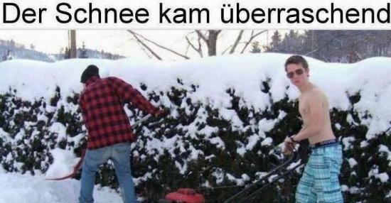 Der Schnee kam überraschend.. Lustige Bilder, Sprüche, Witze, echt lustig