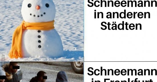 Schneemann in anderen Städten / Schneemann in Frankfurt.. | Lustige