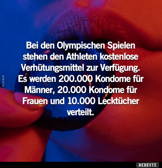 Bei den Olympischen Spielen stehen den Athleten kostenlose.. - Lustige Bilder | DEBESTE.de