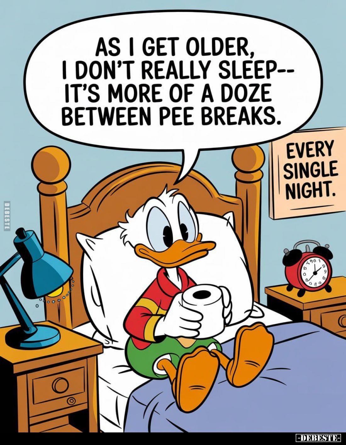 As I get older, I don't really sleep - it's more of a doze between pee breaks.