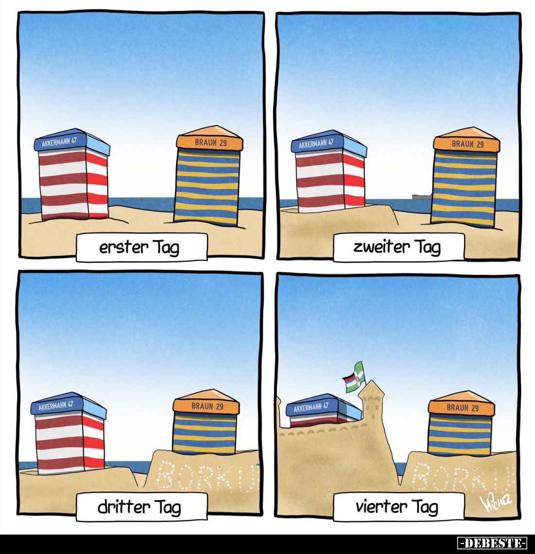 Erster Tag - Zweiter Tag - Dritter Tag - Vierter Tag.