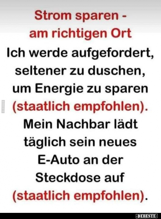 Strom sparen - am richtigen Ort Ich werde aufgefordert.. - Lustige Bilder | DEBESTE.de