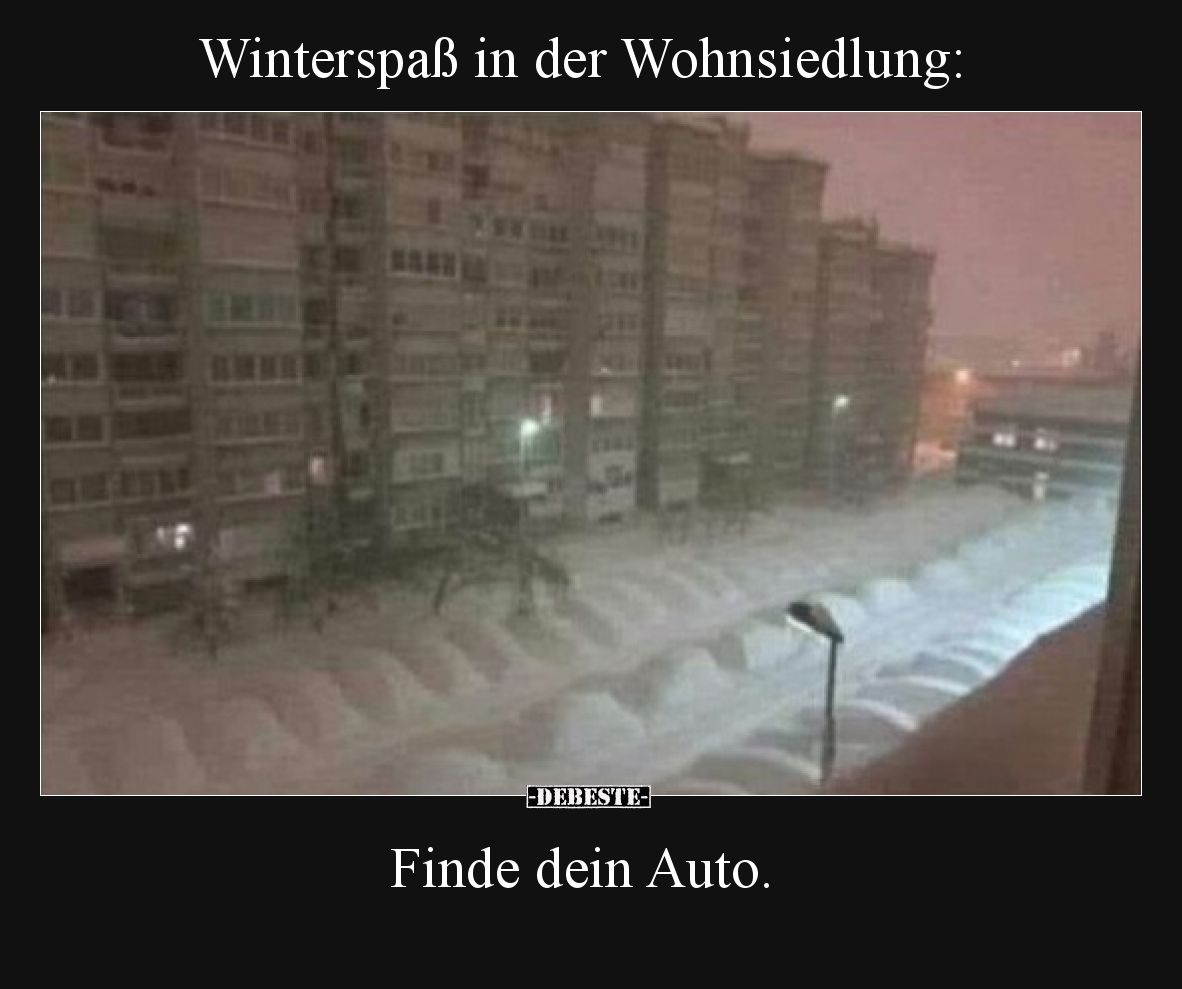 Winterspaß in der Wohnsiedlung:  Finde dein Auto