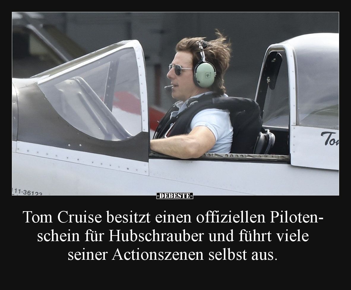 Tom Cruise besitzt einen offiziellen Pilotenschein für Hubschrauber und führt viele seiner Actionszenen selbst aus.