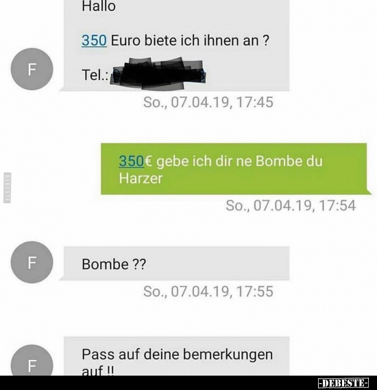 Hallo 350 Euro biete ich ihnen an?.. - Lustige Bilder | DEBESTE.de