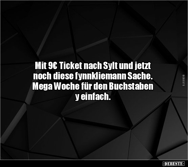 Mit 9€ Ticket nach Sylt und jetzt noch diese fynnkliemann.. - Lustige Bilder | DEBESTE.de
