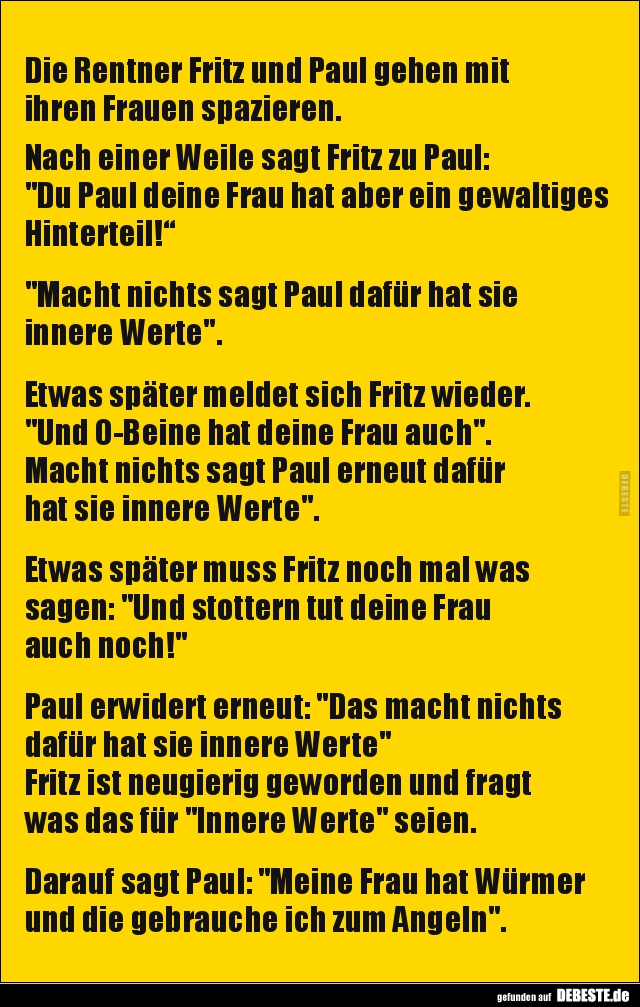 Die Rentner Fritz und Paul gehen mit ihren Frauen.. - Lustige Bilder | DEBESTE.de
