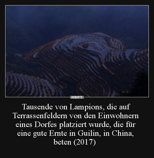 Tausende von Lampions, die auf Terrassenfeldern von den.. - Lustige Bilder | DEBESTE.de