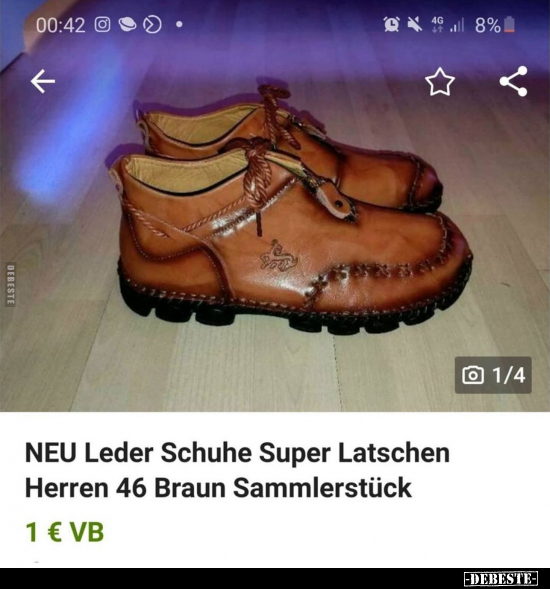 NEU Leder Schuhe Super Latschen Herren 46.. - Lustige Bilder | DEBESTE.de