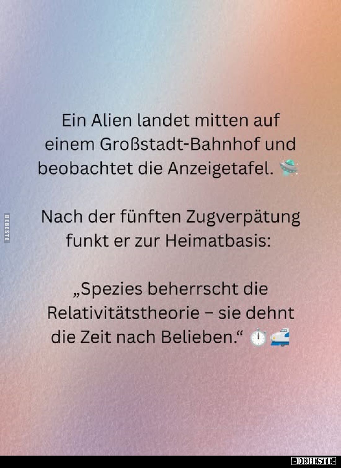Ein Alien landet mitten auf einem Großstadt-Bahnhof und.. - Lustige Bilder | DEBESTE.de