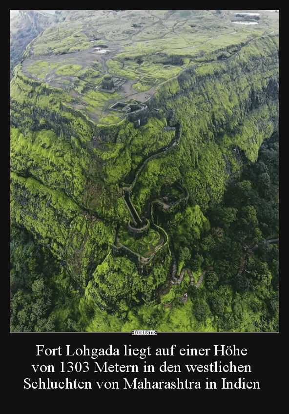 Fort Lohgada liegt auf einer Höhe von 1303 Metern in den..