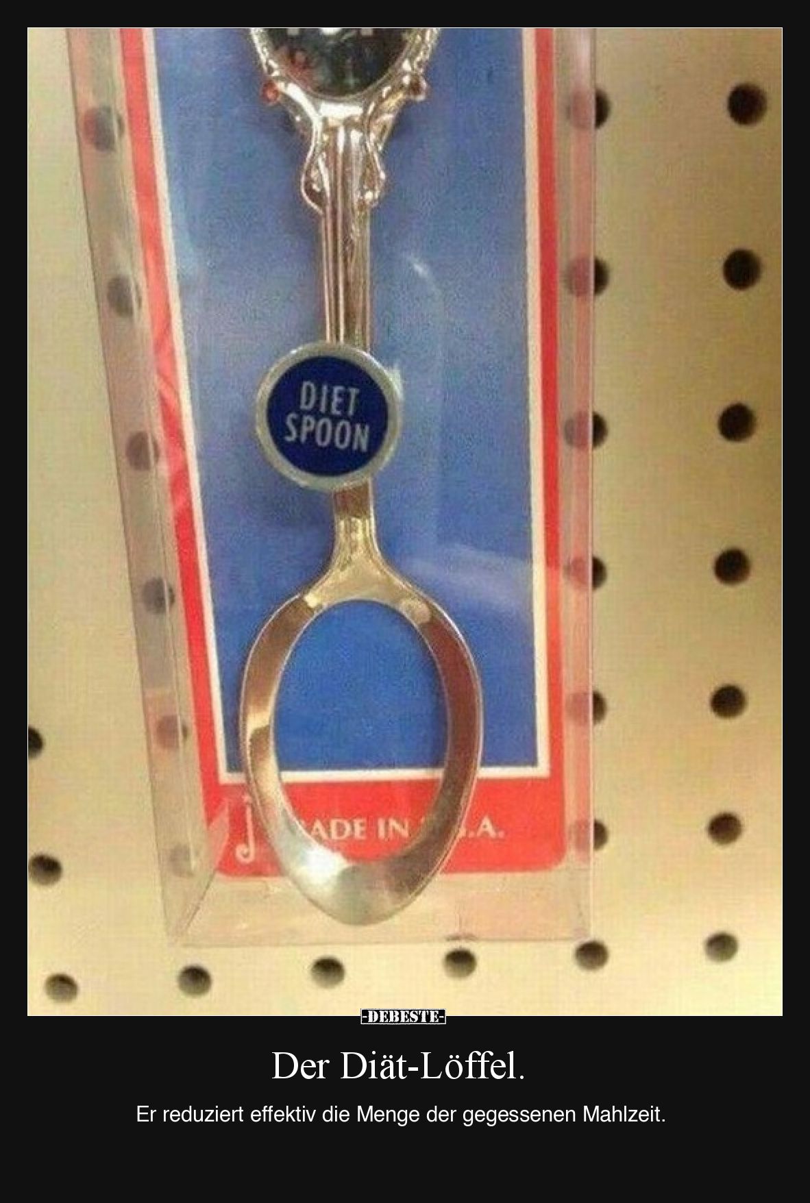 Der Diät-Löffel. Er reduziert effektiv die Menge der gegessenen Mahlzeit.