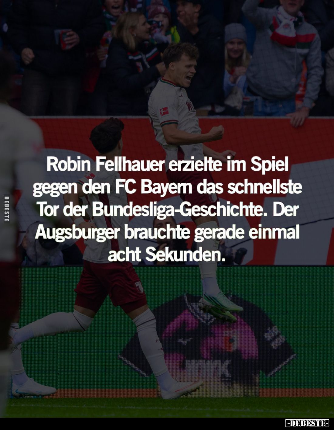 Robin Fellhauer erzielte im Spiel gegen den FC Bayern das schnellste Tor der Bundesliga-Geschichte. Der Augsburger brauchte g...