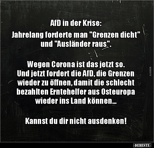AfD in der Krise: Jahrelang forderte man "Grenzen dicht".. - Lustige Bilder | DEBESTE.de