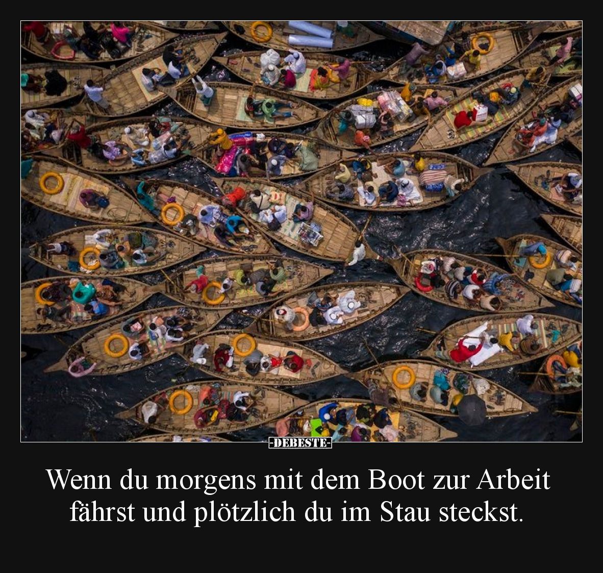 Wenn du morgens mit dem Boot zur Arbeit fährst und plötzlich du im Stau steckst.