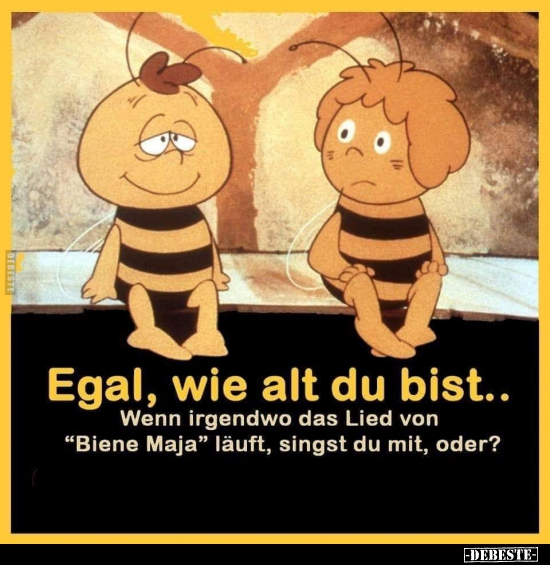 Egal, wie alt du bist.. Wenn irgendwo das Lied von "Biene.." Lustige