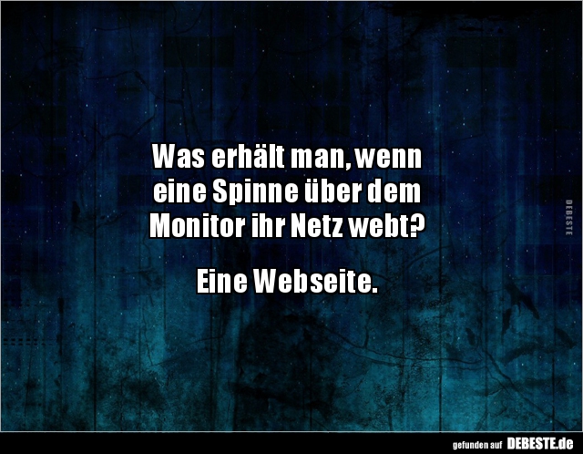 Was erhält man, wenn eine Spinne über dem Monitor ihr.. - Lustige Bilder | DEBESTE.de
