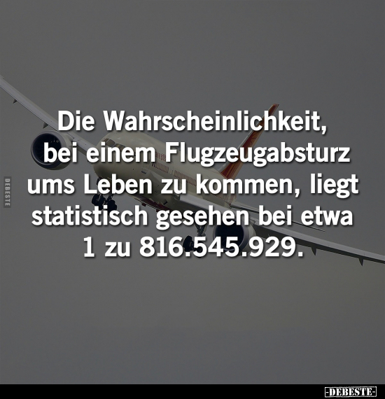 Die Wahrscheinlichkeit, bei einem Flugzeugabsturz ums Leben.. - Lustige Bilder | DEBESTE.de