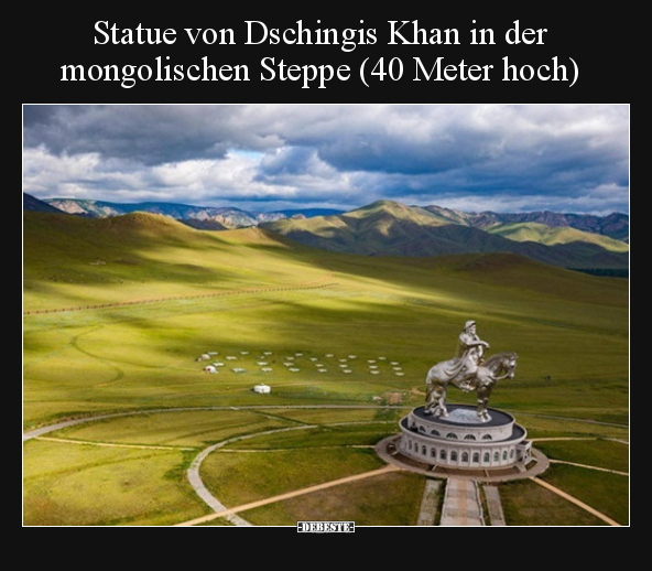 Statue von Dschingis Khan in der mongolischen Steppe.. - Lustige Bilder | DEBESTE.de