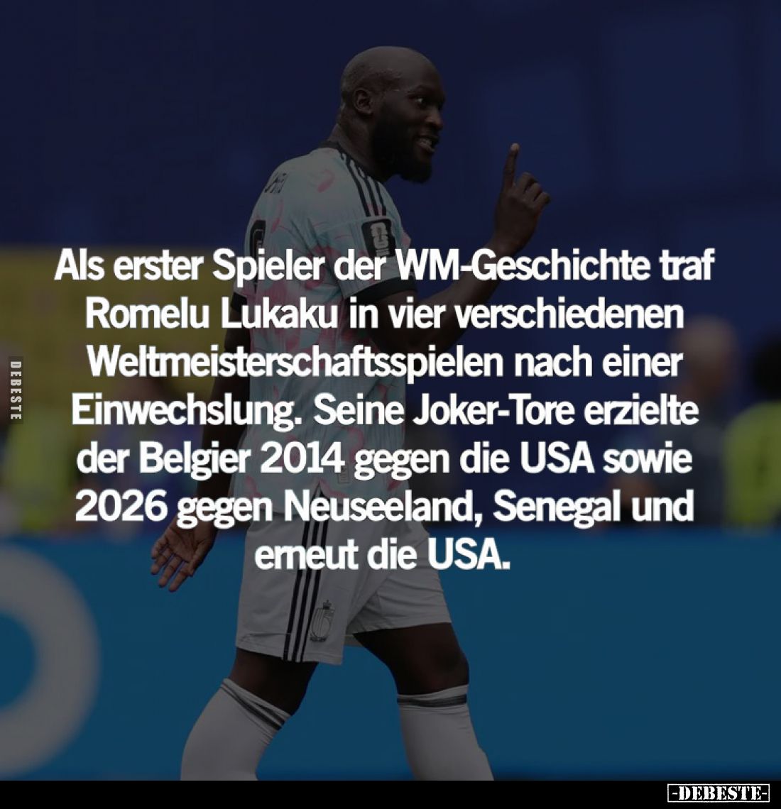 Als erster Spieler der WM-Geschichte traf Romelu Lukaku in vier verschiedenen Weltmeisterschaftsspielen nach einer Einwechslu...