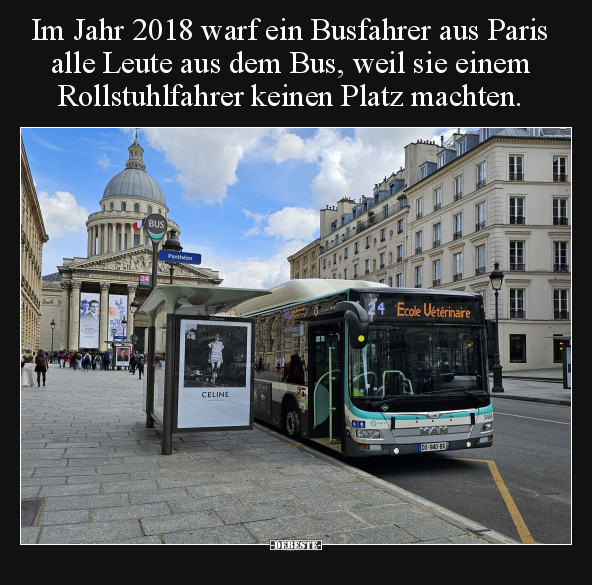 Im Jahr 2018 warf ein Busfahrer aus Paris alle Leute aus.. - Lustige Bilder | DEBESTE.de