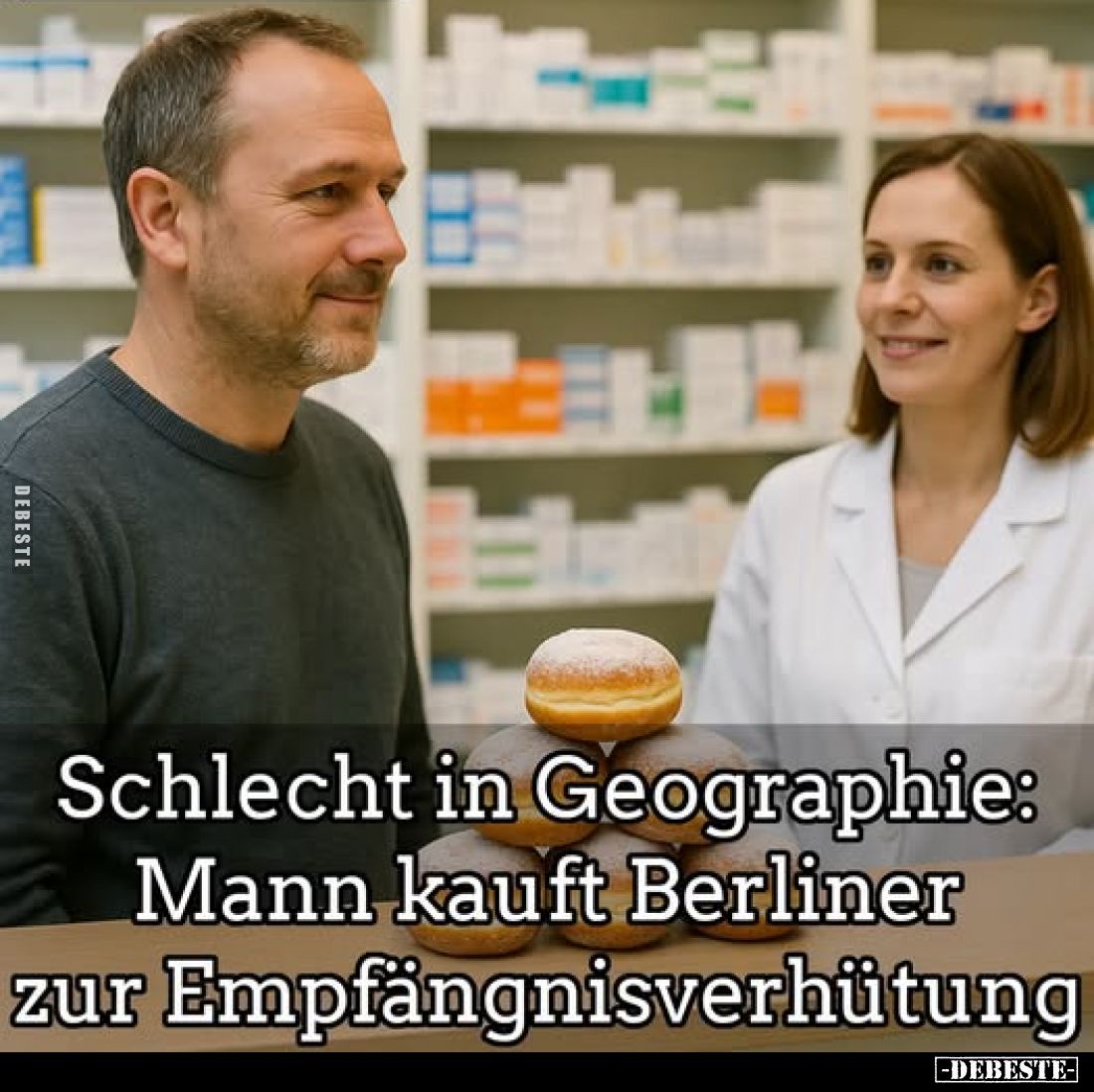 Schlecht in Geographie: Mann kauft Berliner zur Empfängnisverhütung.