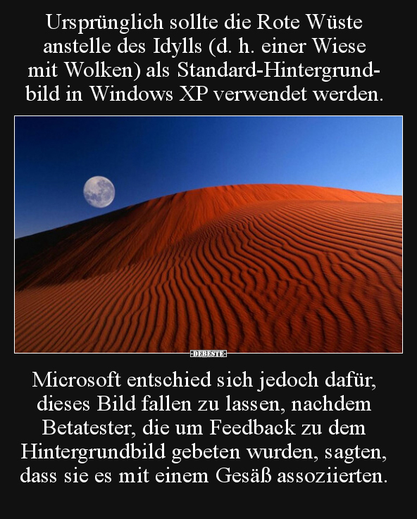 Ursprünglich sollte die Rote Wüste anstelle des Idylls... - Lustige Bilder | DEBESTE.de
