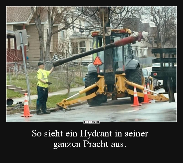 So sieht ein Hydrant in seiner ganzen Pracht aus...