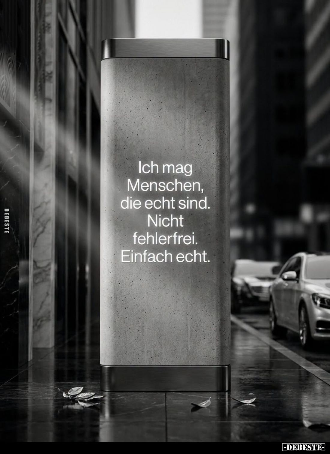 Ich mag Menschen, die echt sind.
Nicht fehlerfrei.
Einfach echt.