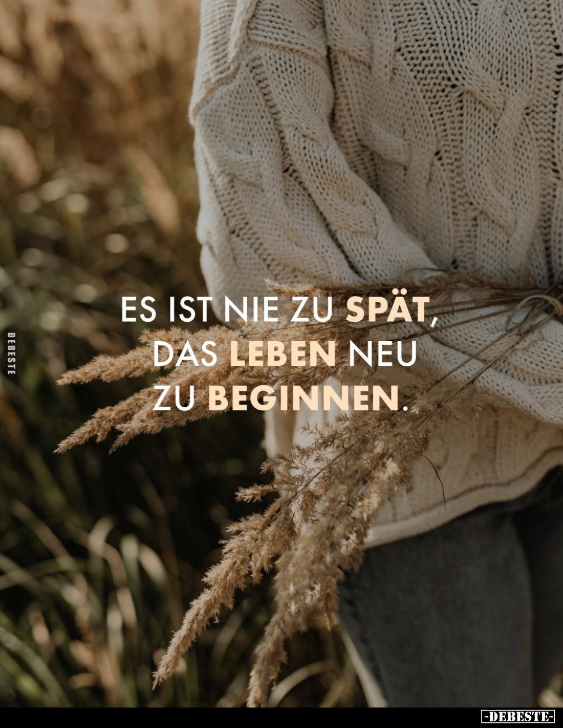 Es ist nie zu spät, das Leben neu zu beginnen.