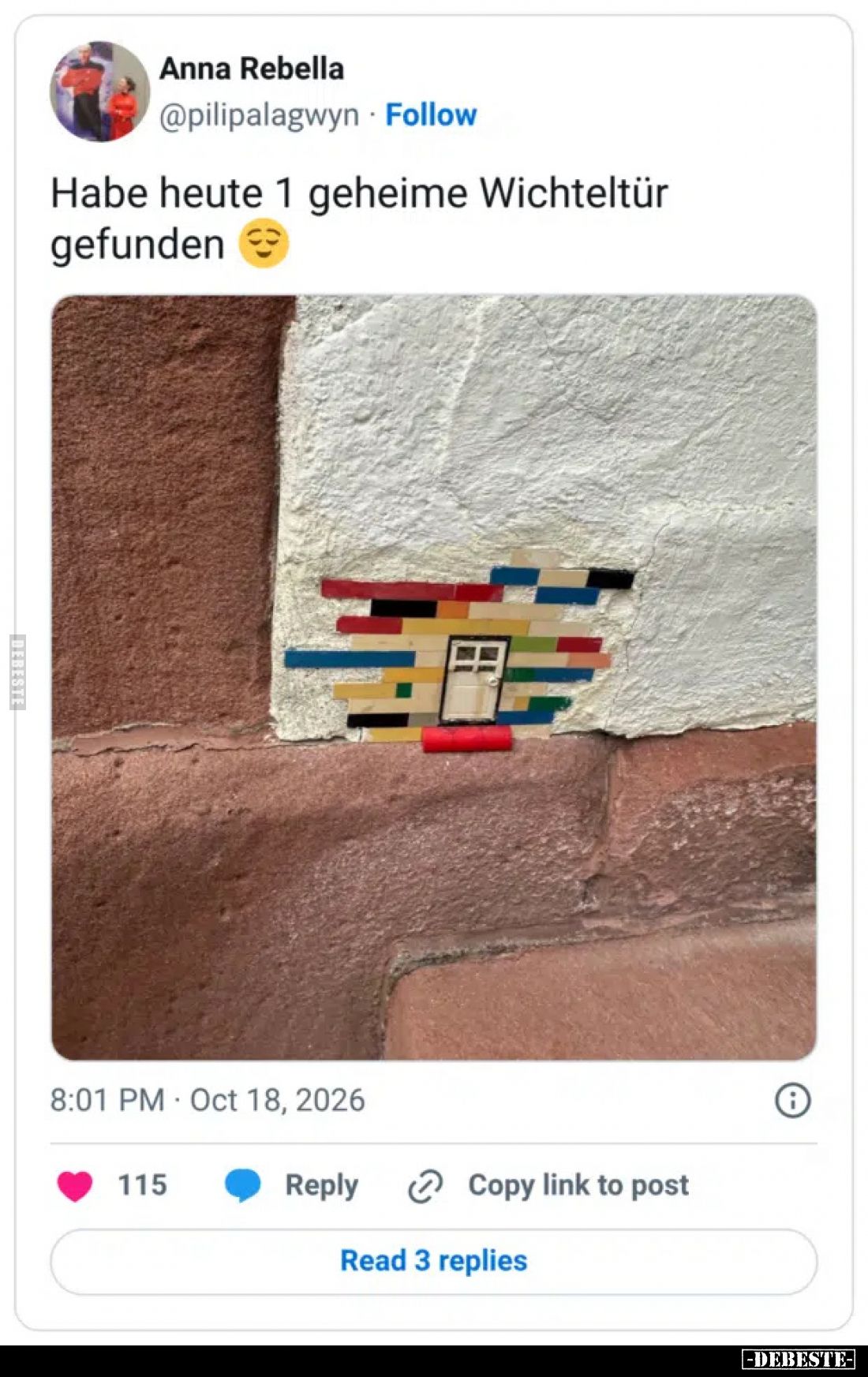 Habe heute 1 geheime Wichteltür gefunden