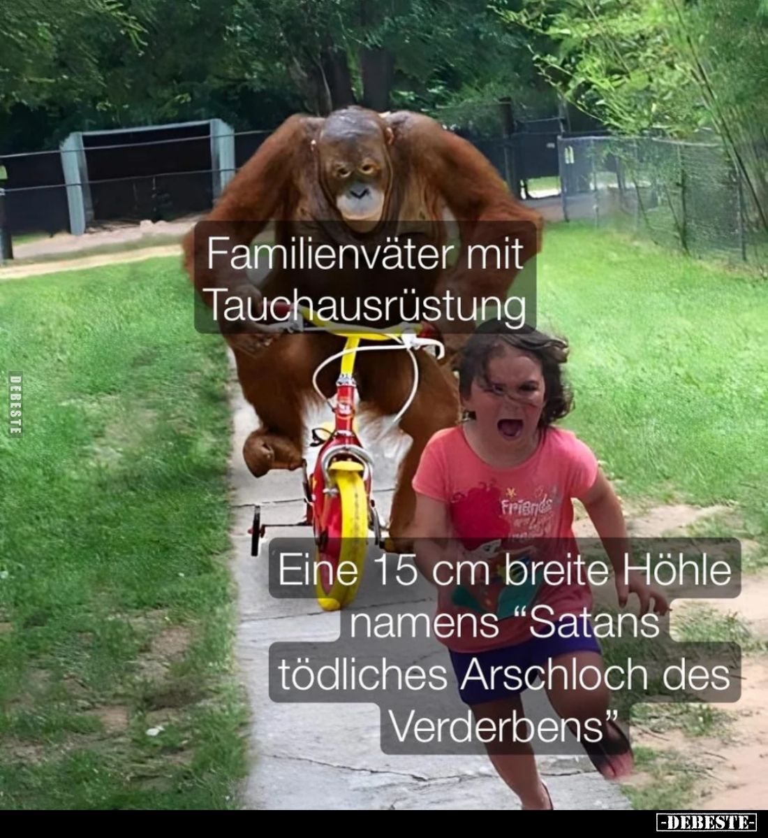 Familienväter mit Tauchausrüstung.
-
Eine 15 cm breite Höhle namens "Satans tödliches Arschloch des Verderbens".