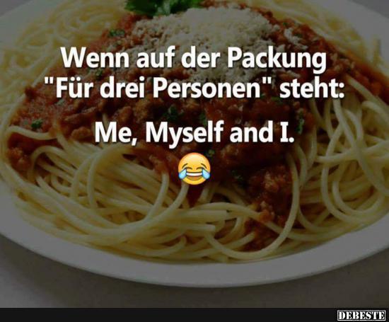 Wenn auf der Packung 'Für drei Personen' steht..