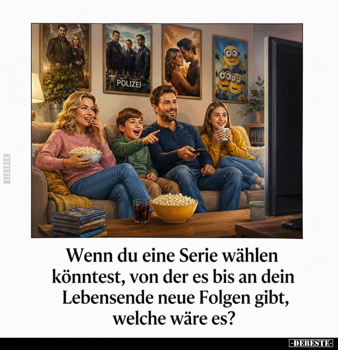 Wenn du eine Serie wählen könntest, von der es bis an dein Lebensende neue Folgen gibt, welche wäre es?