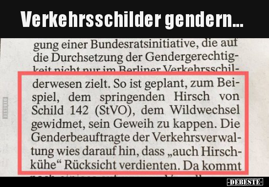 Verkehrsschilder gendern... - Lustige Bilder | DEBESTE.de