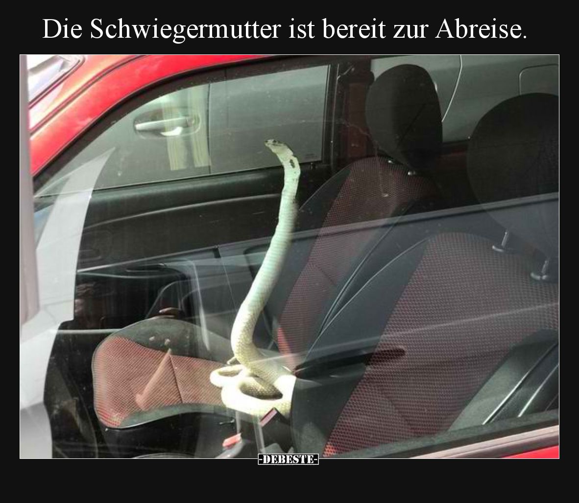 Die Schwiegermutter ist bereit zur Abreise.