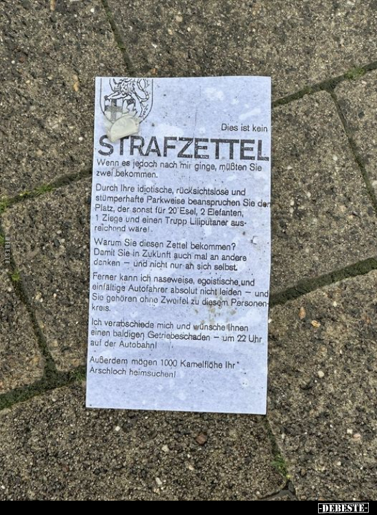 Dies ist kein STRAFZETTEL.. - Lustige Bilder | DEBESTE.de