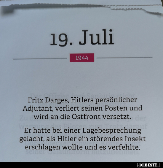 Fritz Darges, Hitlers persönlicher Adjutant, verliert.. - Lustige Bilder | DEBESTE.de